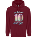 10 Year Old Birthday Girl Double Digits 10th Childrens Kids Hoodie Maroon