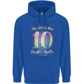 10 Year Old Birthday Girl Double Digits 10th Childrens Kids Hoodie Royal Blue