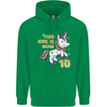 10 Year Old Birthday Girl Magical Unicorn 10th Childrens Kids Hoodie Irish Green