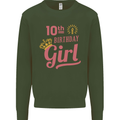 10th Birthday Girl 10 Year Old Princess Kids Sweatshirt Jumper Forest Green