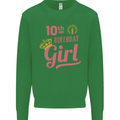 10th Birthday Girl 10 Year Old Princess Kids Sweatshirt Jumper Irish Green