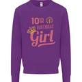 10th Birthday Girl 10 Year Old Princess Kids Sweatshirt Jumper Purple