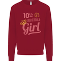 10th Birthday Girl 10 Year Old Princess Kids Sweatshirt Jumper Red