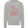 10th Birthday Girl 10 Year Old Princess Kids Sweatshirt Jumper Sports Grey