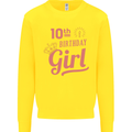 10th Birthday Girl 10 Year Old Princess Kids Sweatshirt Jumper Yellow