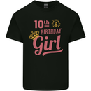 10th Birthday Girl 10 Year Old Princess Kids T-Shirt Childrens Black