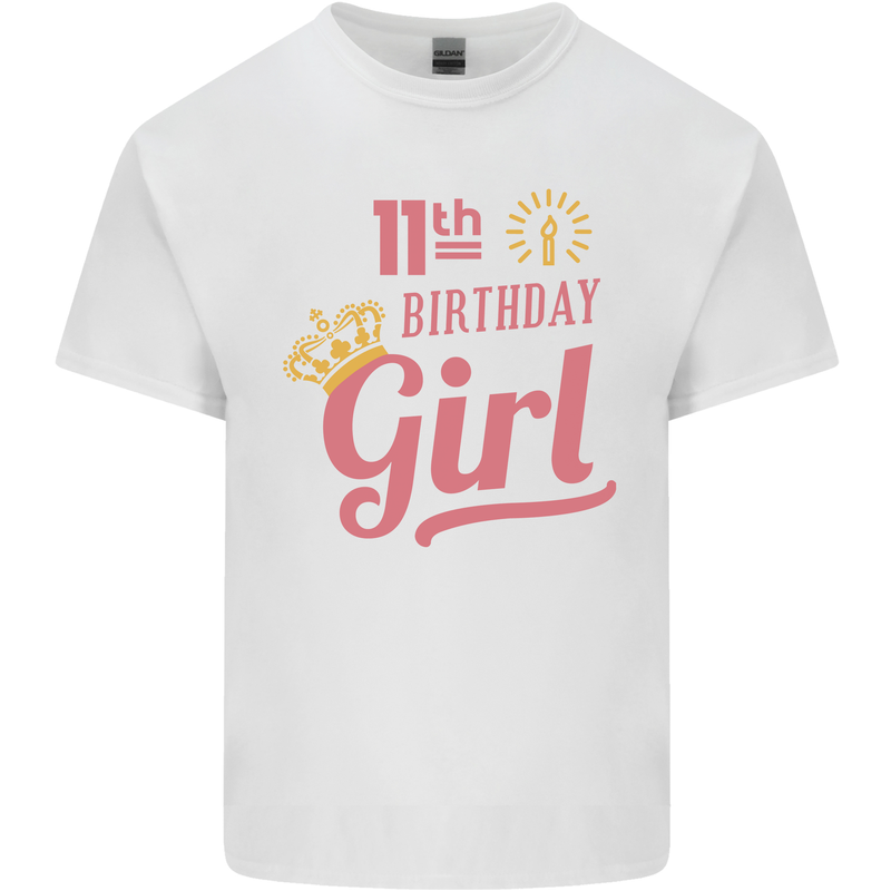 11th Birthday Girl 11 Year Old Princess Kids T-Shirt Childrens White
