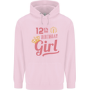 12th Birthday Girl 12 Year Old Princess Childrens Kids Hoodie Light Pink