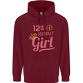 12th Birthday Girl 12 Year Old Princess Childrens Kids Hoodie Maroon