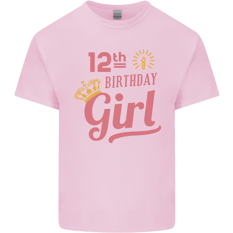 12th Birthday Girl 12 Year Old Princess Kids T-Shirt Childrens Light Pink