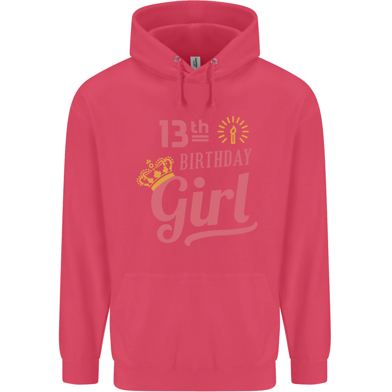 13th Birthday Girl 13 Year Old Princess Childrens Kids Hoodie Heliconia