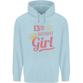 13th Birthday Girl 13 Year Old Princess Childrens Kids Hoodie Light Blue