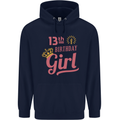 13th Birthday Girl 13 Year Old Princess Childrens Kids Hoodie Navy Blue