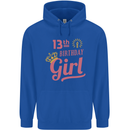 13th Birthday Girl 13 Year Old Princess Childrens Kids Hoodie Royal Blue