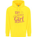 13th Birthday Girl 13 Year Old Princess Childrens Kids Hoodie Yellow