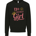 13th Birthday Girl 13 Year Old Princess Kids Sweatshirt Jumper Black