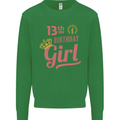 13th Birthday Girl 13 Year Old Princess Kids Sweatshirt Jumper Irish Green