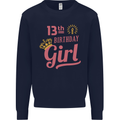 13th Birthday Girl 13 Year Old Princess Kids Sweatshirt Jumper Navy Blue
