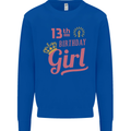 13th Birthday Girl 13 Year Old Princess Kids Sweatshirt Jumper Royal Blue