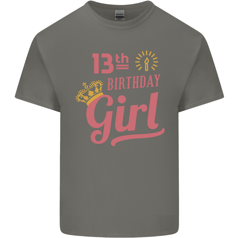 13th Birthday Girl 13 Year Old Princess Kids T-Shirt Childrens Charcoal