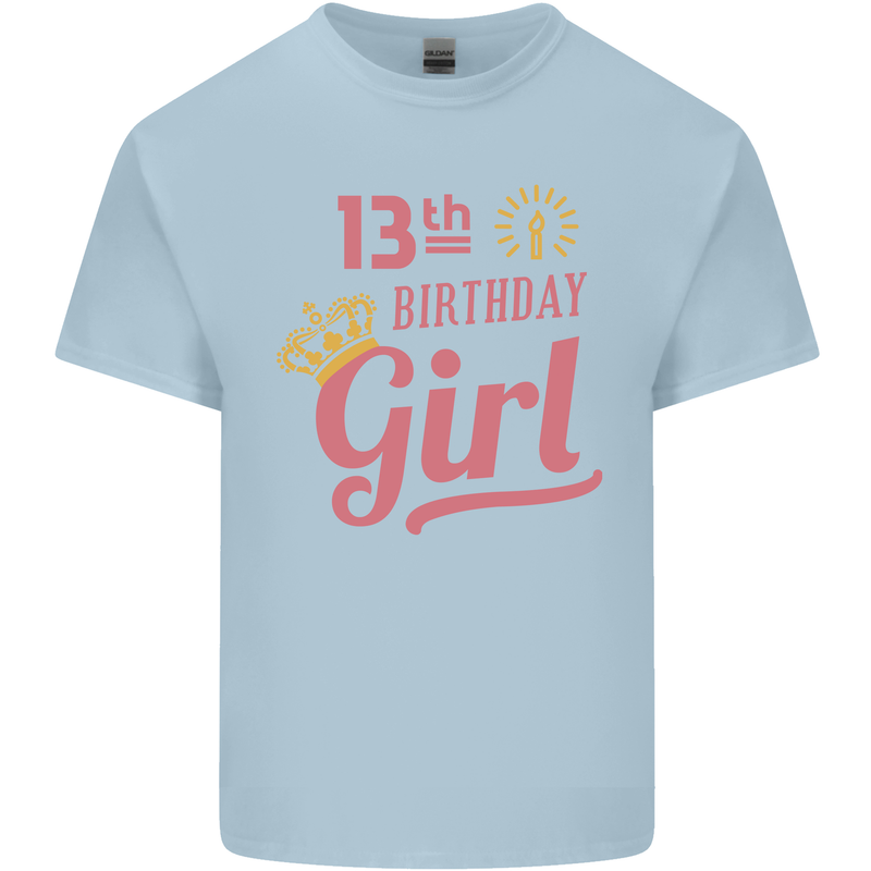 13th Birthday Girl 13 Year Old Princess Kids T-Shirt Childrens Light Blue