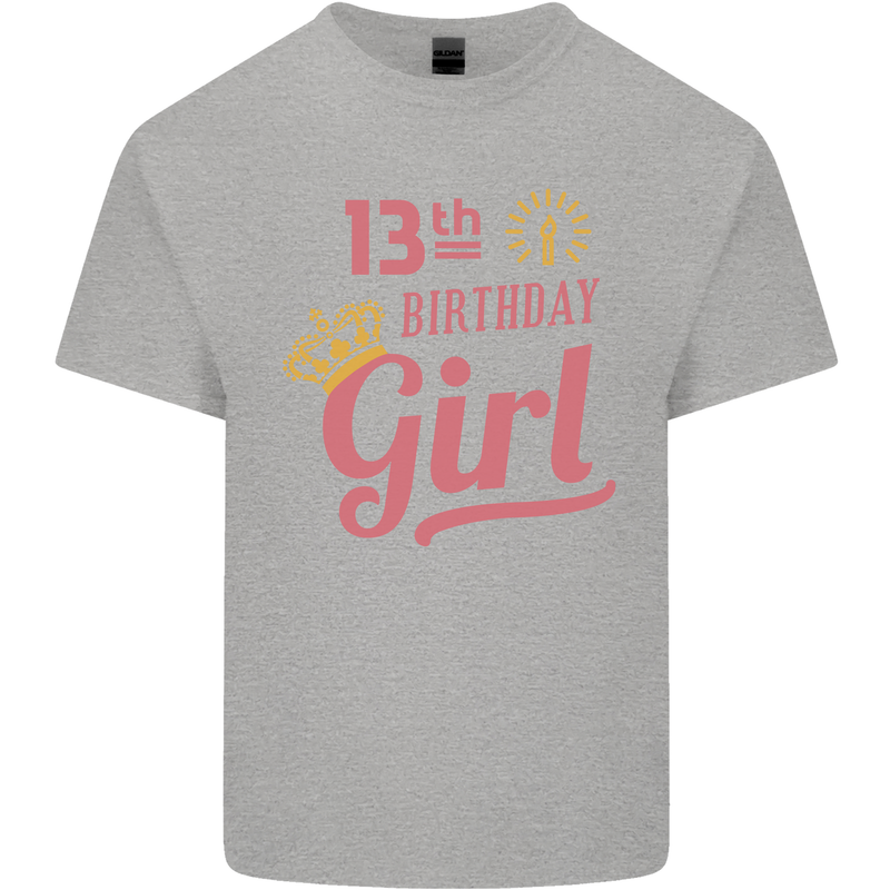 13th Birthday Girl 13 Year Old Princess Kids T-Shirt Childrens Sports Grey