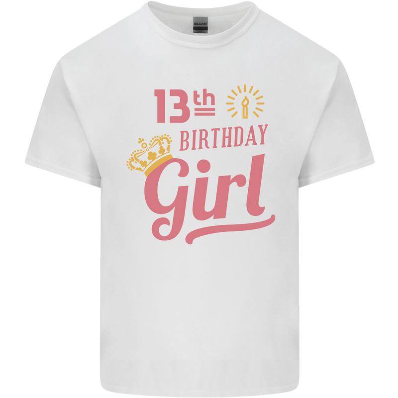 13th Birthday Girl 13 Year Old Princess Kids T-Shirt Childrens White