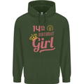 14th Birthday Girl 14 Year Old Princess Childrens Kids Hoodie Forest Green