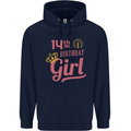 14th Birthday Girl 14 Year Old Princess Childrens Kids Hoodie Navy Blue