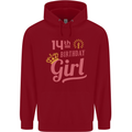 14th Birthday Girl 14 Year Old Princess Childrens Kids Hoodie Red