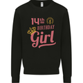 14th Birthday Girl 14 Year Old Princess Kids Sweatshirt Jumper Black