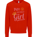 14th Birthday Girl 14 Year Old Princess Kids Sweatshirt Jumper Bright Red