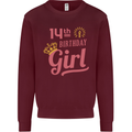 14th Birthday Girl 14 Year Old Princess Kids Sweatshirt Jumper Maroon