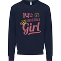 14th Birthday Girl 14 Year Old Princess Kids Sweatshirt Jumper Navy Blue