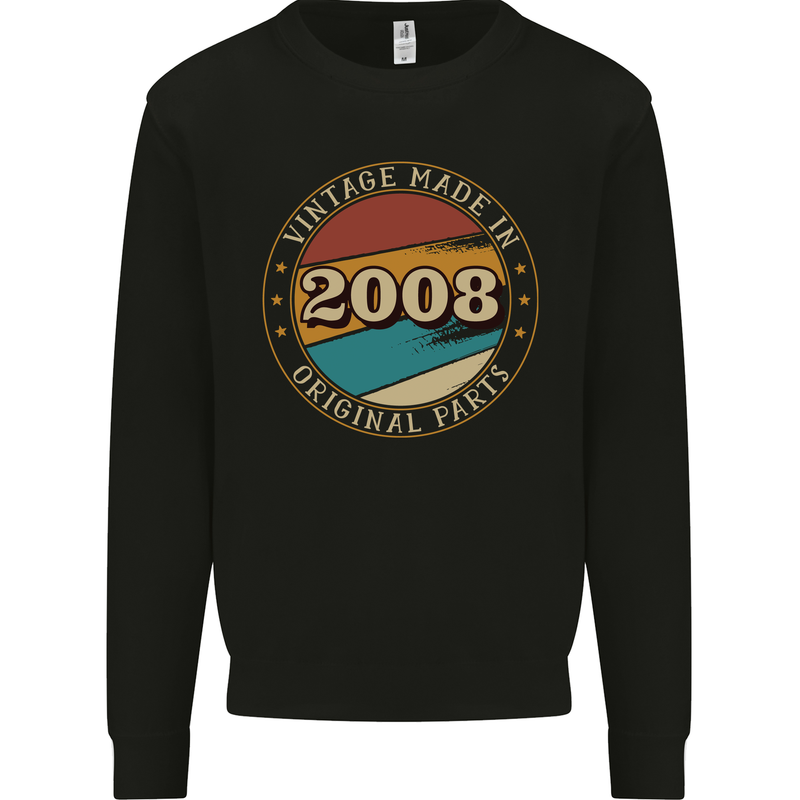 15th Birthday  Vintage Made In 2008 Mens Sweatshirt Jumper Black