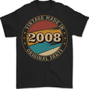 15th Birthday  Vintage Made In 2008 Mens T-Shirt 100% Cotton BLACK