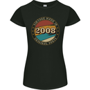 15th Birthday  Vintage Made In 2008 Womens Petite Cut T-Shirt Black