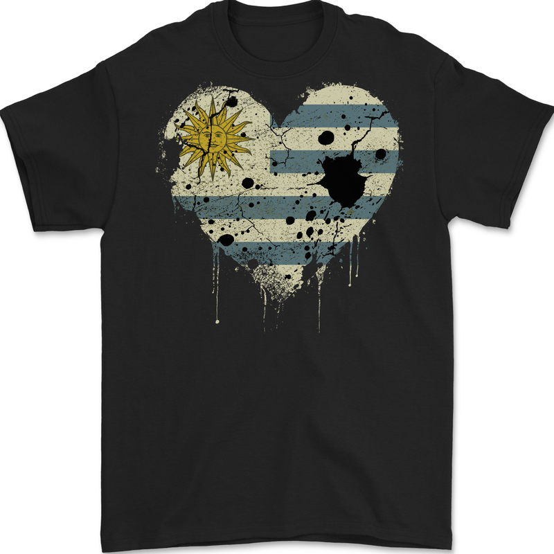 Love Uruguay Flag Uruguayan Day Football Mens T-Shirt 100% Cotton