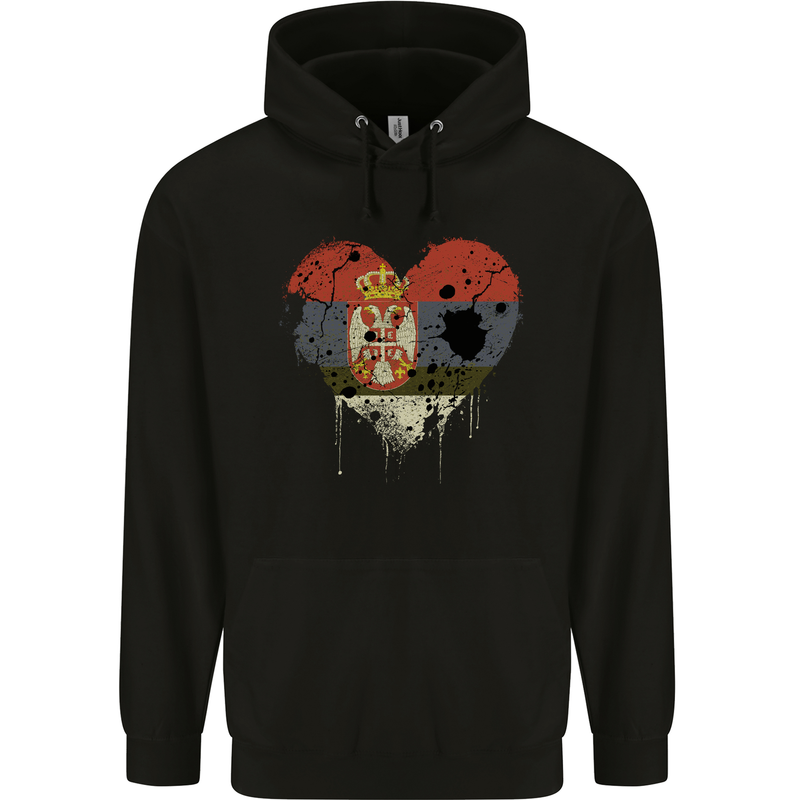Love Serbia Flag Serbia Day Football Mens 80% Cotton Hoodie
