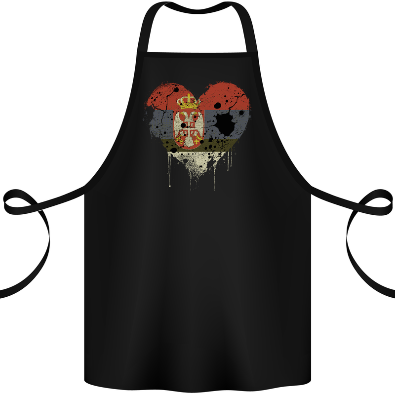Love Serbia Flag Serbia Day Football Cotton Apron 100% Organic