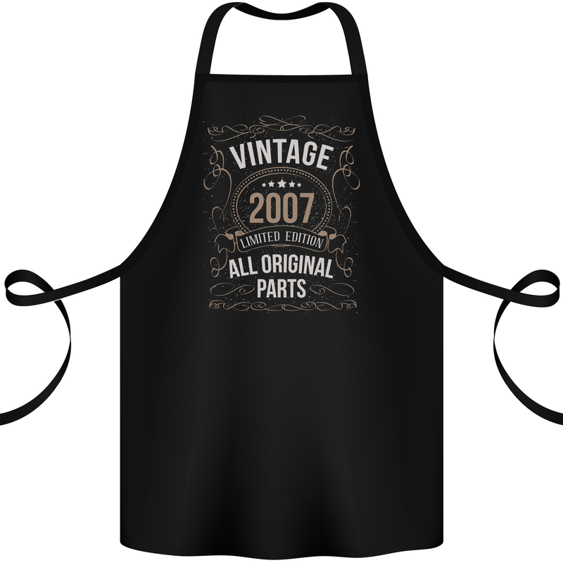 16th Birthday Limited Edition 2007 Cotton Apron 100% Organic Black