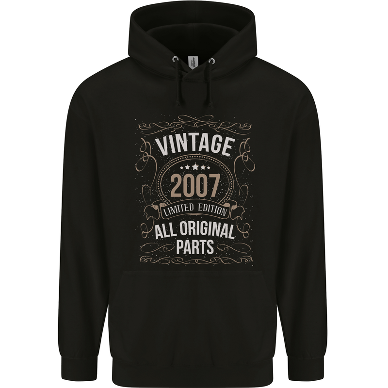 16th Birthday Limited Edition 2007 Mens 80% Cotton Hoodie Black