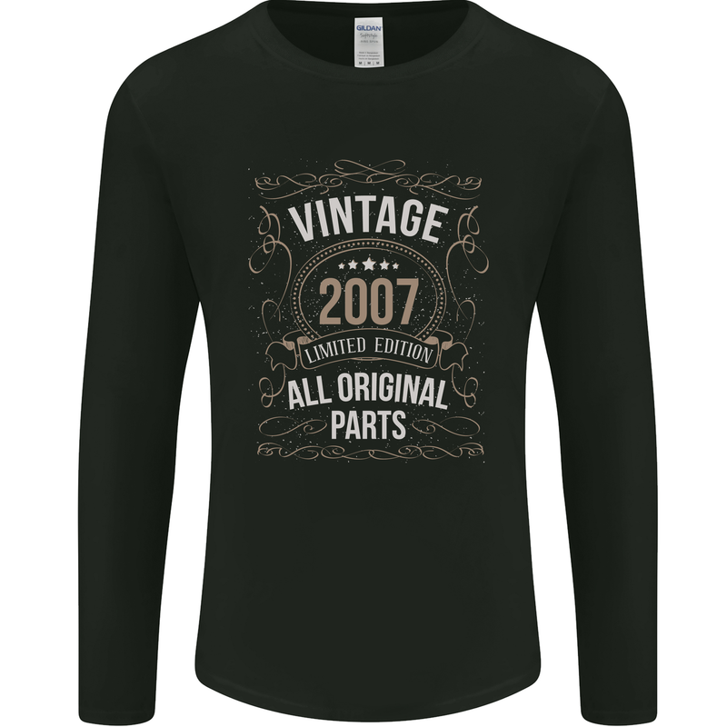 16th Birthday Limited Edition 2007 Mens Long Sleeve T-Shirt Black