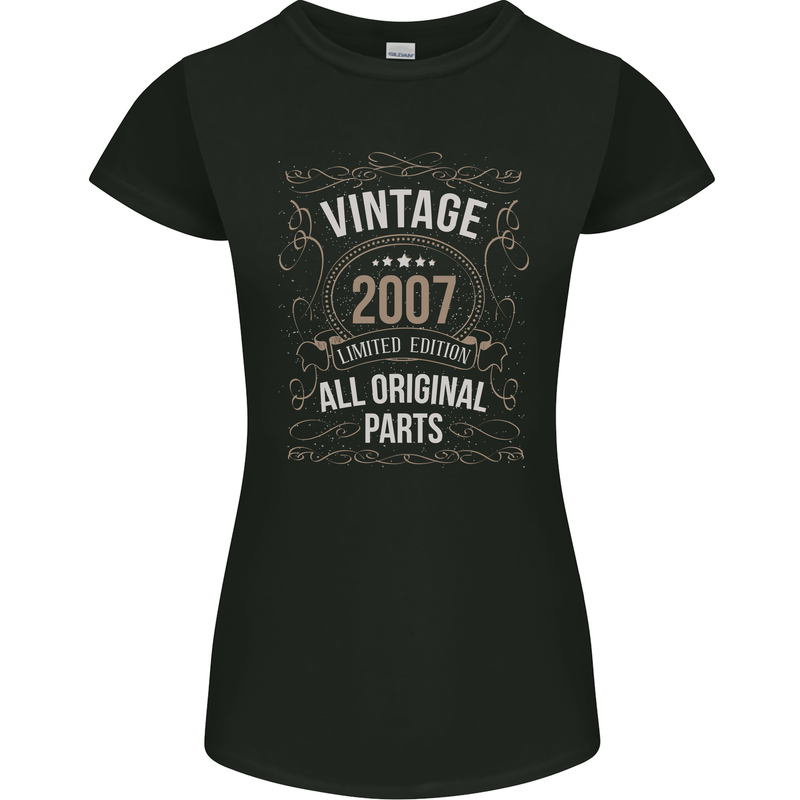 16th Birthday Limited Edition 2007 Womens Petite Cut T-Shirt Black