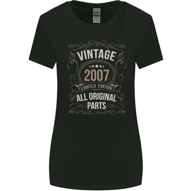 16th Birthday Limited Edition 2007 Womens Wider Cut T-Shirt Black
