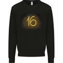 16th Birthday Neon Lights 16 Year Old Mens Sweatshirt Jumper Black