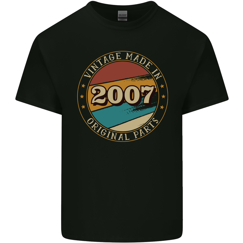 16th Birthday  Vintage Made In 2007 Mens Cotton T-Shirt Tee Top Black