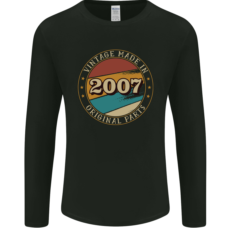 16th Birthday  Vintage Made In 2007 Mens Long Sleeve T-Shirt Black
