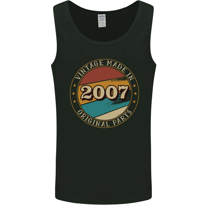 16th Birthday  Vintage Made In 2007 Mens Vest Tank Top Black