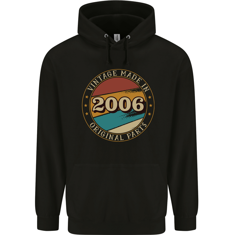 17th Birthday  Vintage Made In 2006 Mens 80% Cotton Hoodie Black